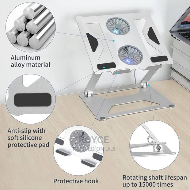Aluminium Alloy Laptop Stand With 2 Fans - thumbnail 5