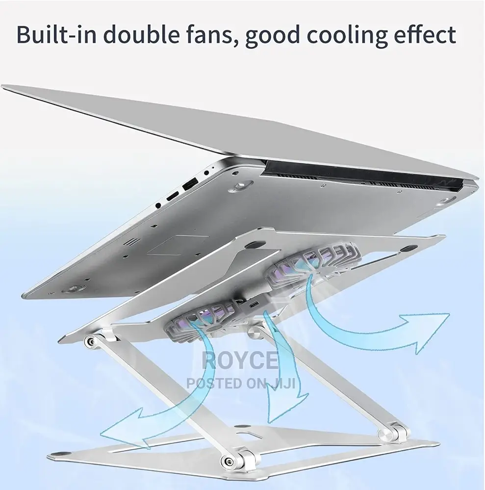 Aluminium Alloy Laptop Stand With 2 Fans