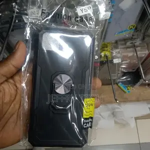 Back Cover for Huawei Y5p Shockproof Hybrid With a Ring Hold
