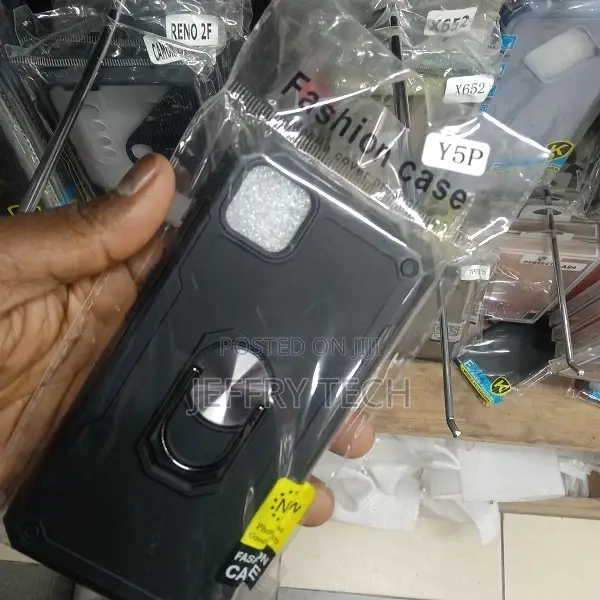 Back Cover for Huawei Y5p Shockproof Hybrid With a Ring Hold