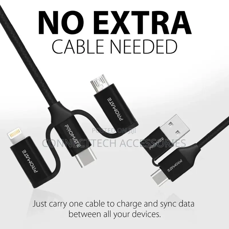 Promate 6-In-1 Hybrid Multi-Connector Cable