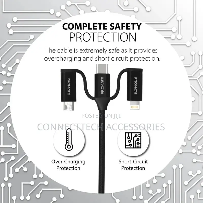 Promate 6-In-1 Hybrid Multi-Connector Cable