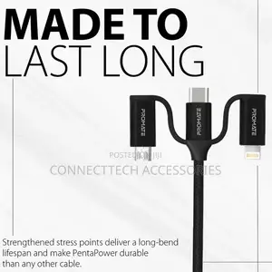 Promate 6-In-1 Hybrid Multi-Connector Cable