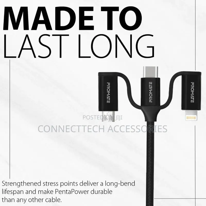 Promate 6-In-1 Hybrid Multi-Connector Cable