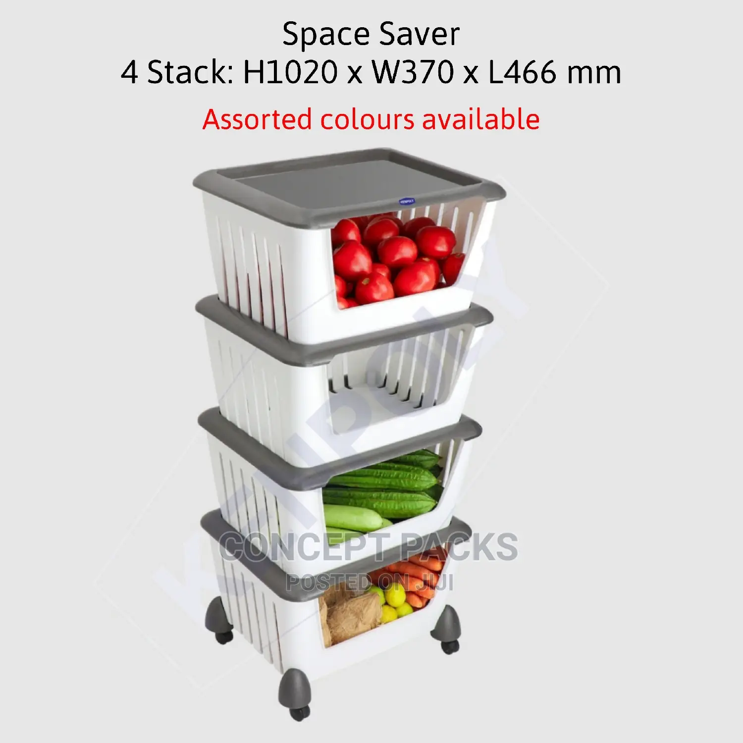 Space Saver 4 Stack: H1020 X W370 X L466 Mm