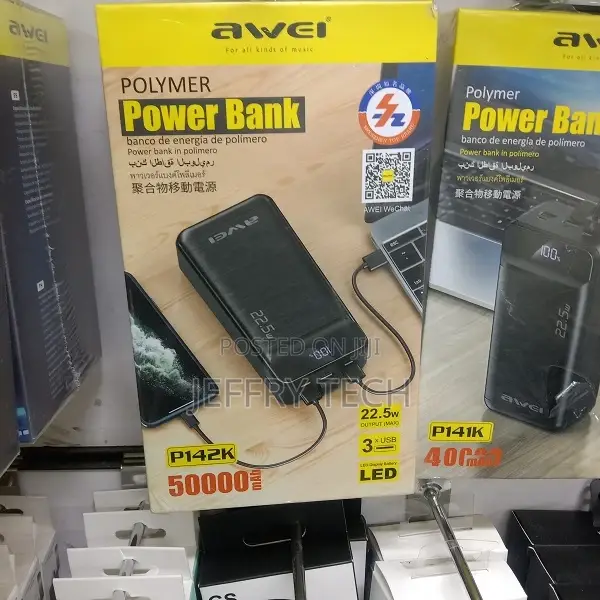 Awei P142K Portable Polymer Powerbank 50000mah 22.5W Fast Ch