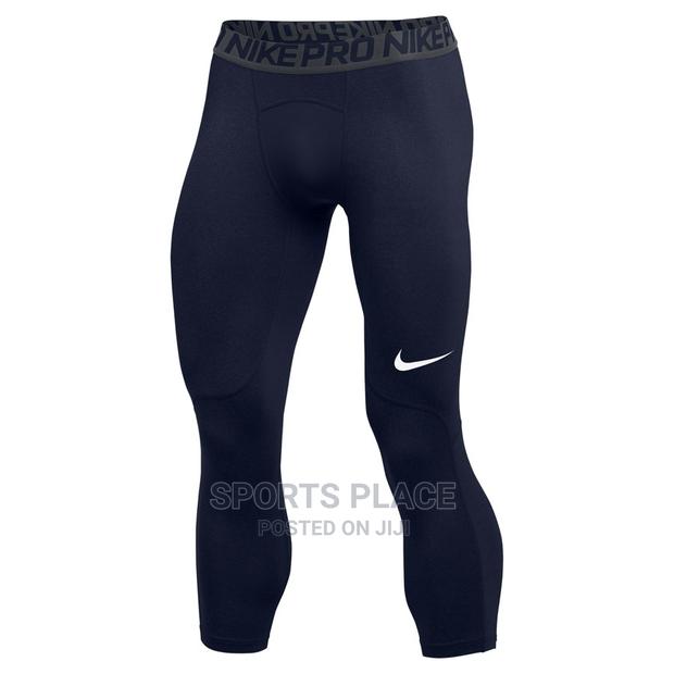 Navy Blue Compression Gym Tights - thumbnail 3