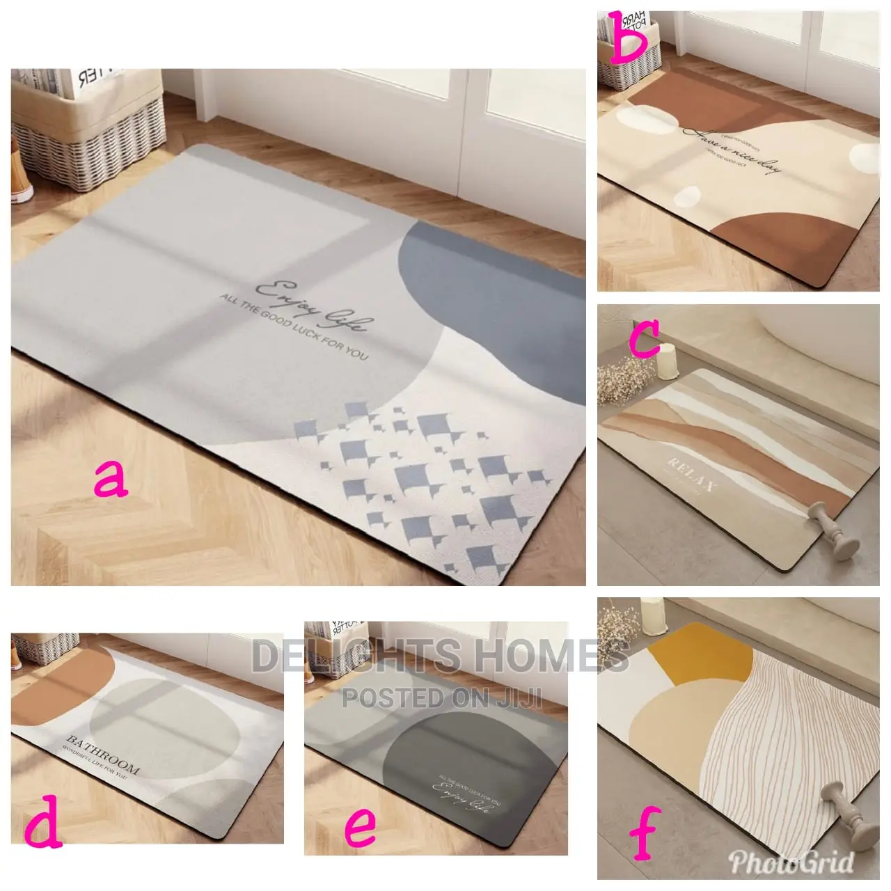 Absorbent Rectangular Bathroom Mats.