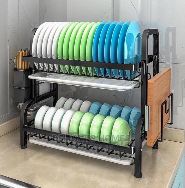 High Quality Heavy Duty 2tier Dish Rack With Cutlery Holder*
