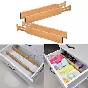 *4set Bamboo Drawer Divider* Adjustable Length