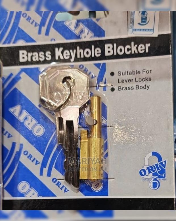 Brass Key Hole Blocker - main view