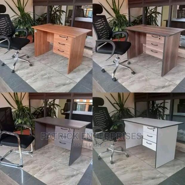 1.2 Mtrs Office Desk Plus High Back Recliner Headrest Chair