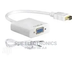 Hdmi – Vga Cable Connecter – White-High Quality