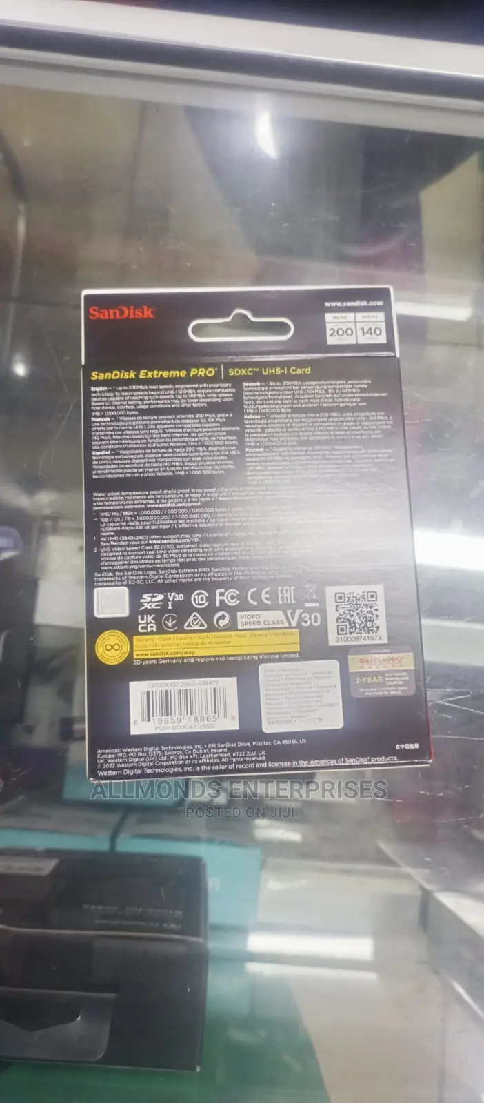 SD Card Sandisk Extreem Pro 256gb