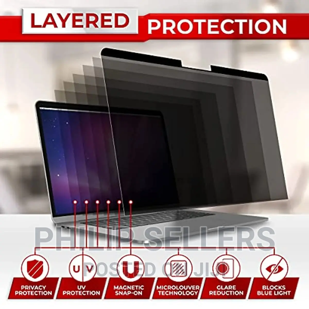 Laptop Privacy Filter and Anti-Glare Protector