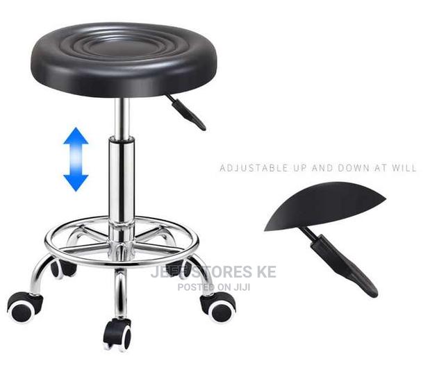 Black Adjustable Pedicure Stool - main view
