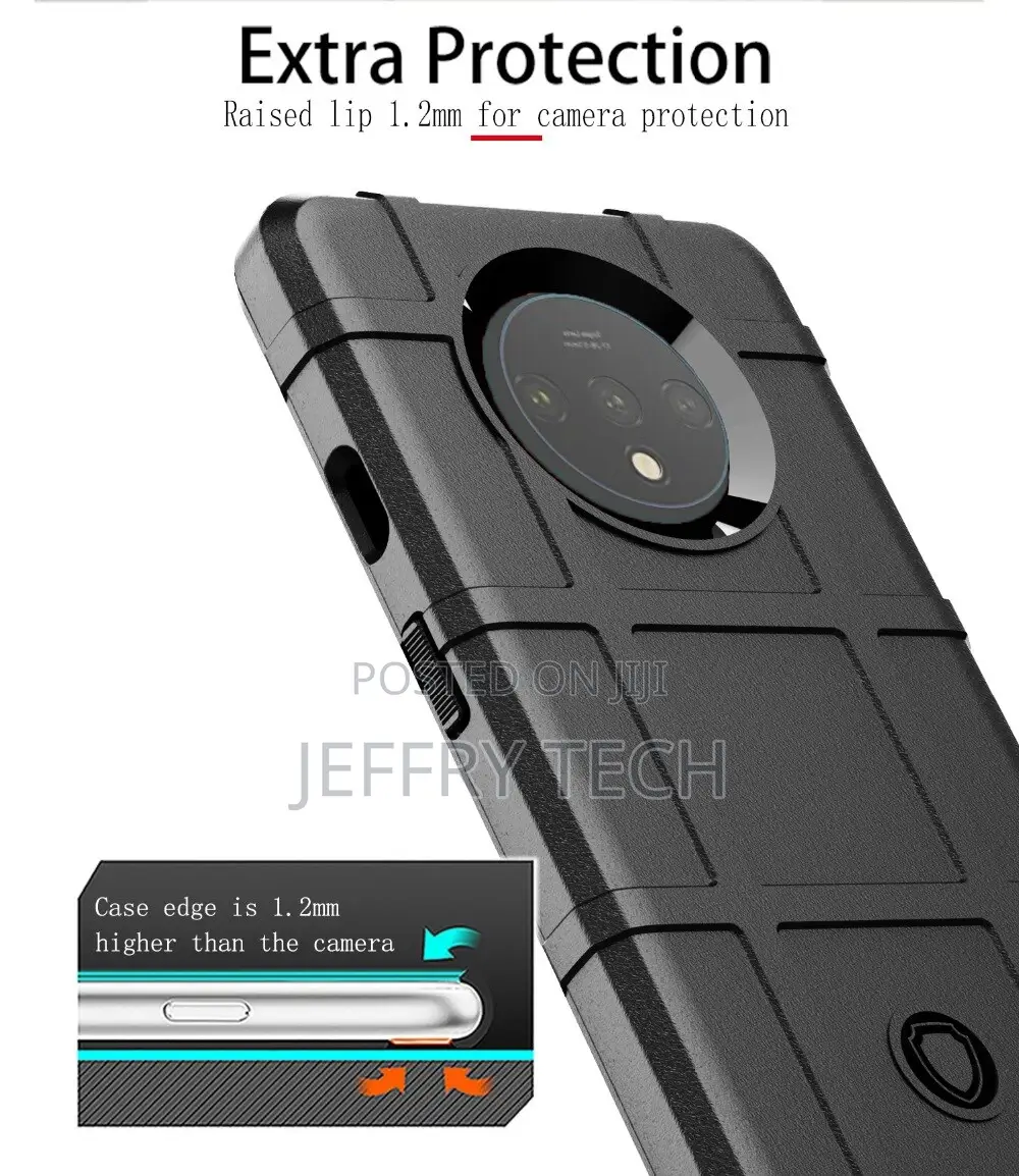 Back Cover for Oneplus 7T Pro (Black, Rugged Armor)