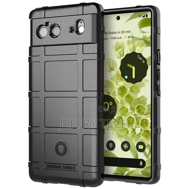Anti-Shock Grid Texture Tough Case for Google Pixel 6 - Blac
