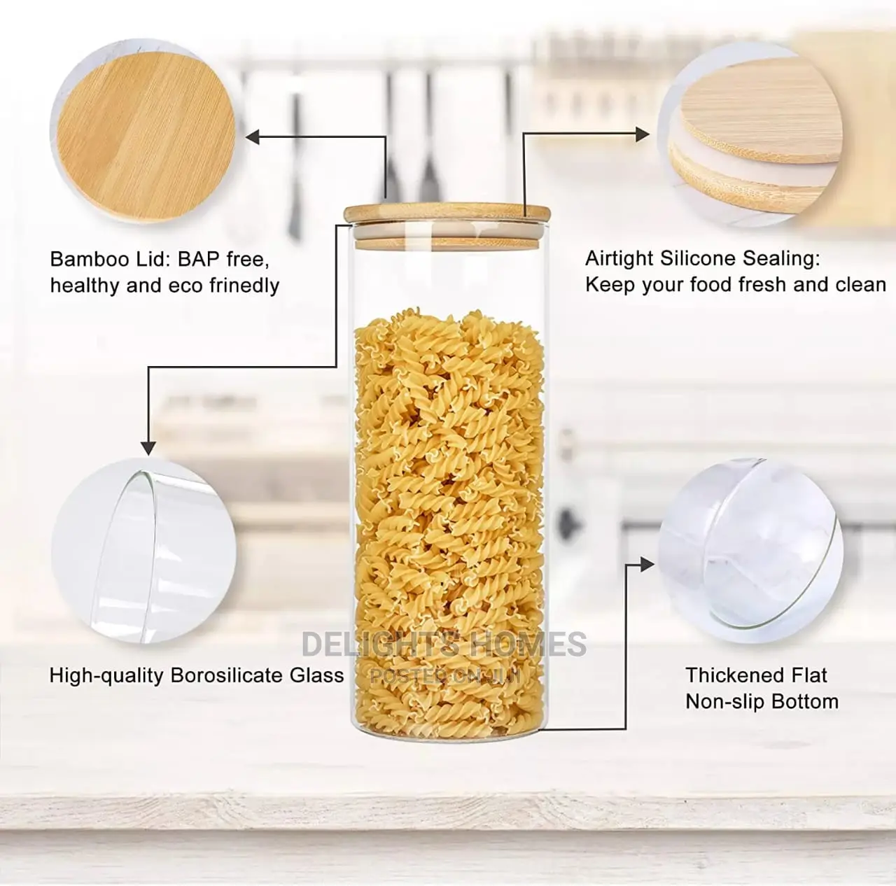 Glass Spaghetti/Paste Storage Container