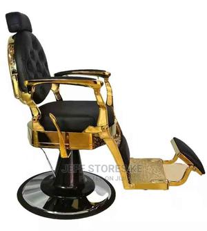 Golden Plated Reclining Barber Chairs - thumbnail 2
