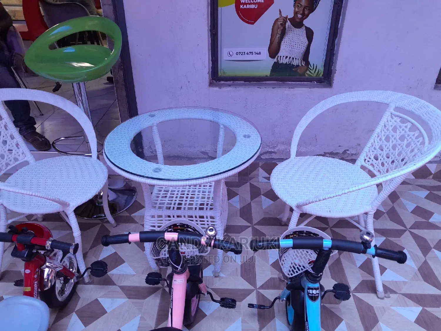 2 Seater All White Balcony Set