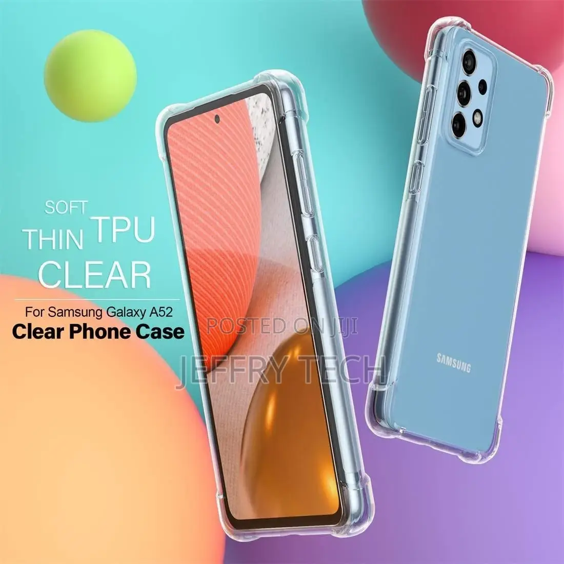 Transparent Shockproof Back Cover- Samsung A52