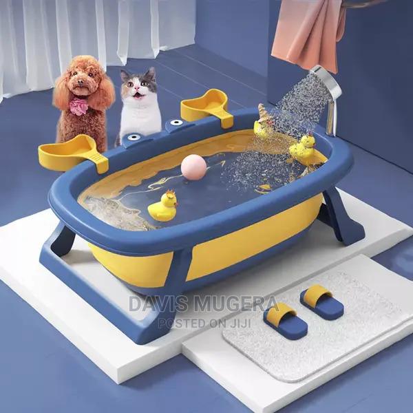 Elevated Foldable Pet Bathtub for Dogs Cats - main view