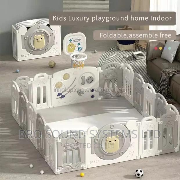 Kids Play Pen / Yard With Mat, Slide, Pony Other Toys