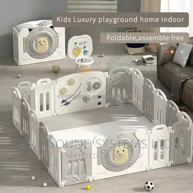 Kids Play Pen / Yard With Mat, Slide, Pony Other Toys