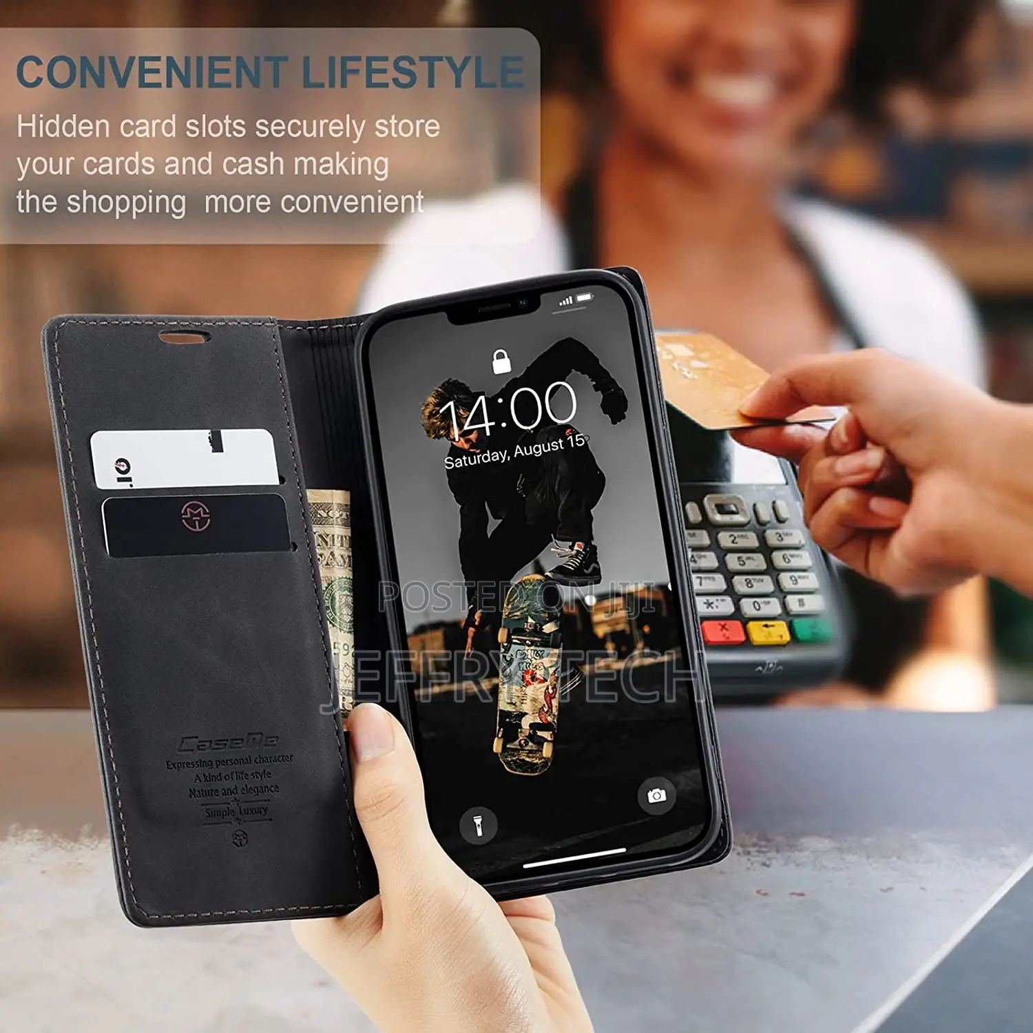 iPhone 13 Pro Max Case Wallet With Card Slots Folio Case, Co