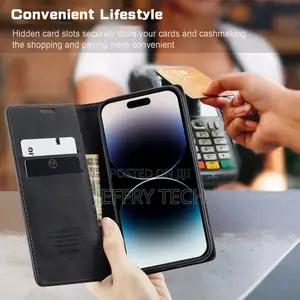 For iPhone 14 Pro Max 14 Plus Case Magnetic Leather Card Wal
