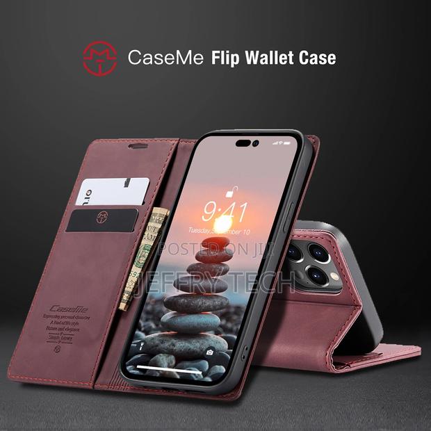 iPhone 14 13 Pro Max 14 Plus Phone Case , Magnetic Leather - thumbnail 3