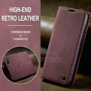Leather Magnetic Case Card Slot for Samsung Galaxy S22 (Wine
