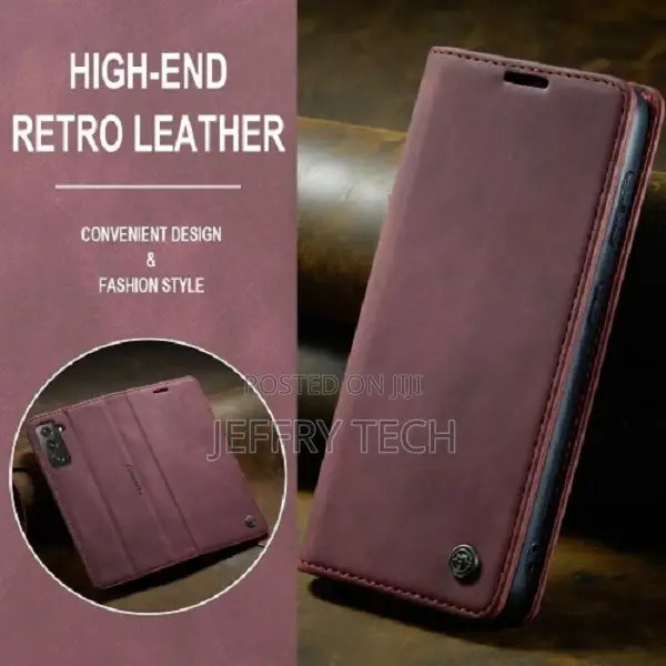 Leather Magnetic Case Card Slot for Samsung Galaxy S22 (Wine