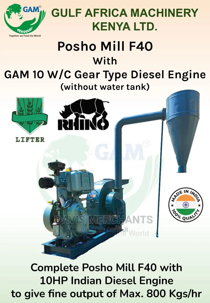 Posho Mill 10 HP Powered by DIESEL With Capacity of 800kg/H