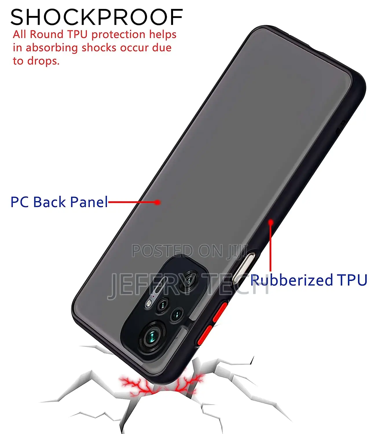 Back Cover for Redmi Note 10 Pro/Note 10 Pro Max (TPU, Plast