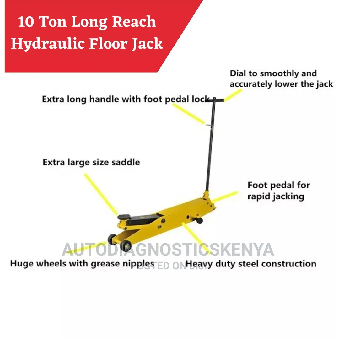 10ton Heavy Duty Vehicle Long Reach Floor Trolley Jack in Nairobi