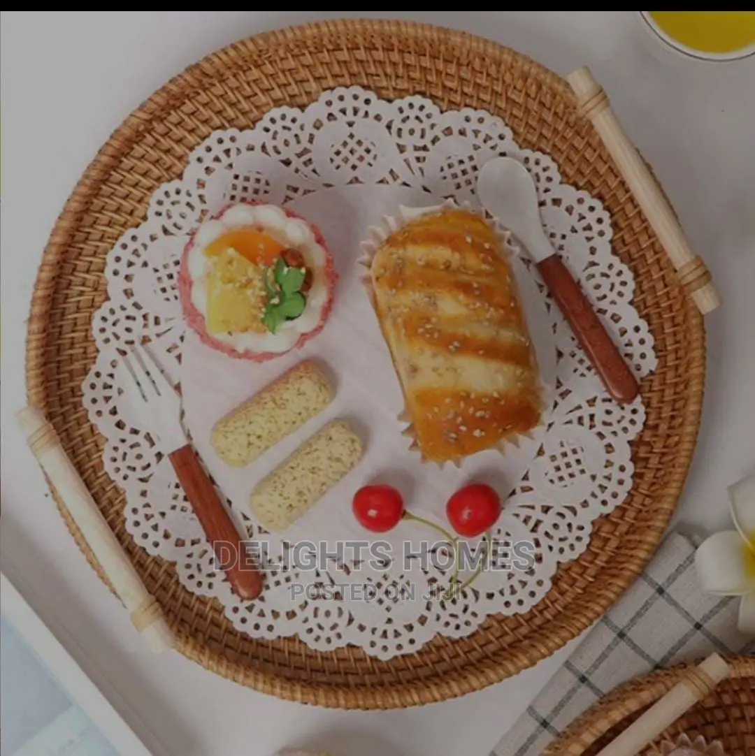 Natural Rustic Rattan Serving Tray