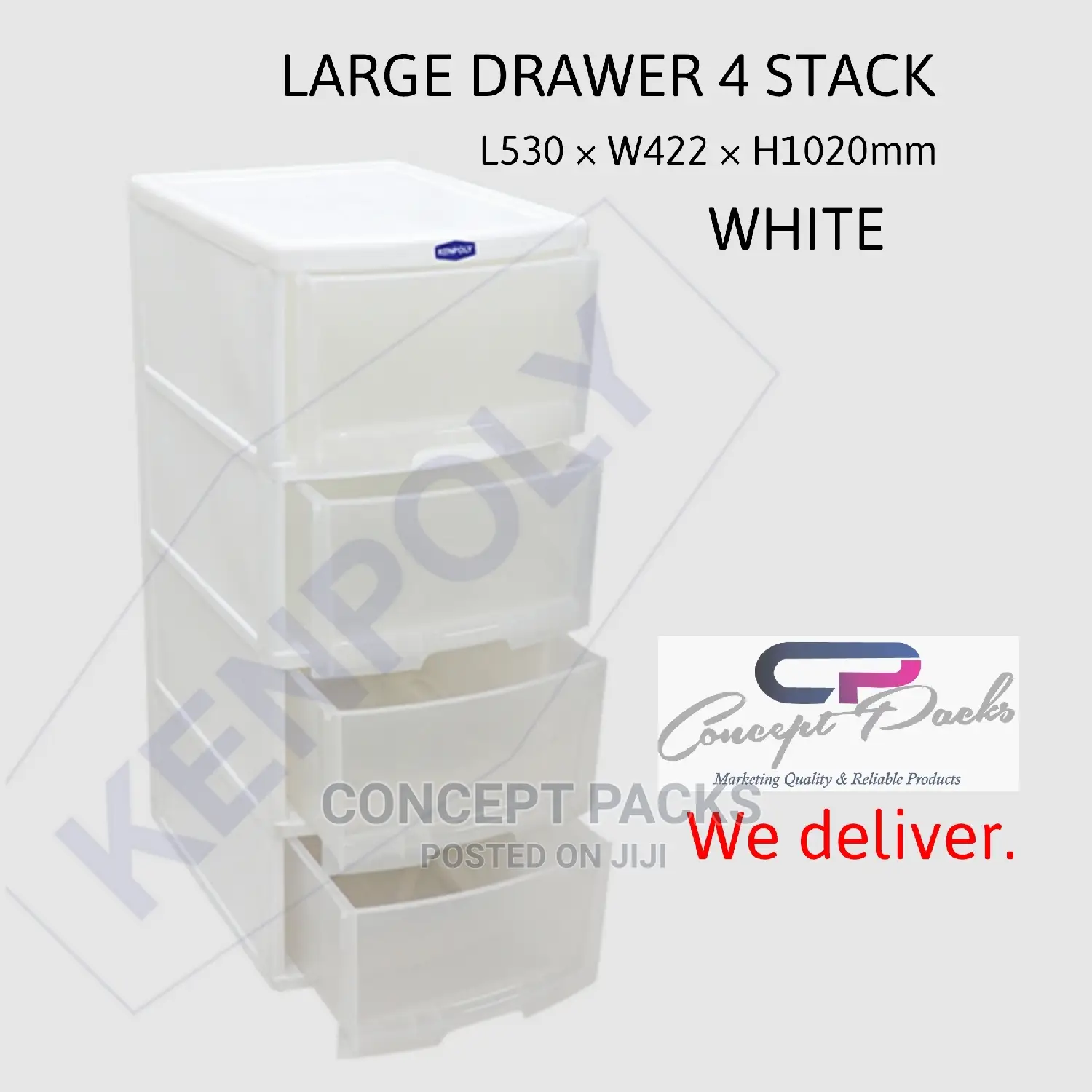 Large Drawer 4 Stack. Free Delivery Within Nairobi.