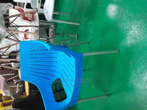 Blue Plastic Chair With Arms