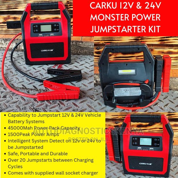 Carku Monster 12V 24V Rechargeable Vehicle Jumpstarter Kit