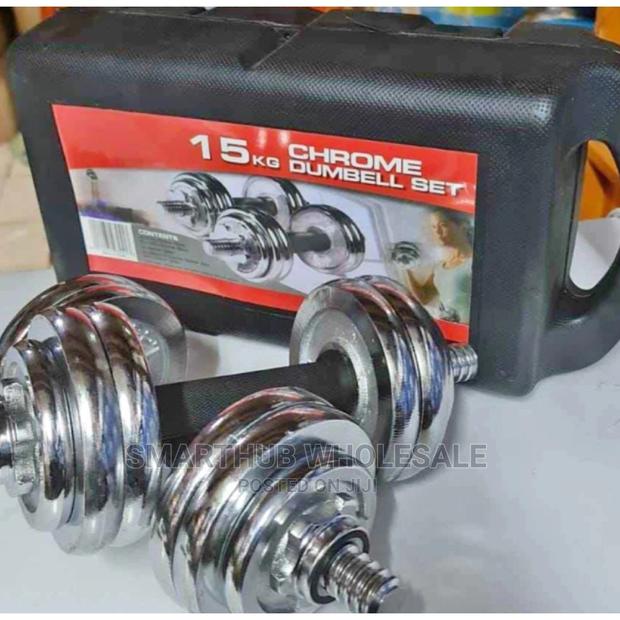 15kg Chrome Dumbbells With Case - thumbnail 2