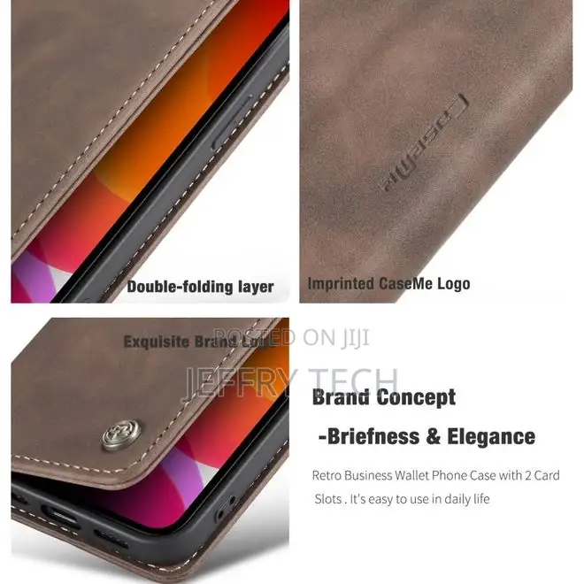 Caseme - iPhone 12 Mini Sleeve - Leather Flip Wallet Case -