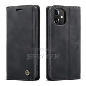 Black iPhone 12 Pro Genuine Caseme Compact Flip Wallet Case