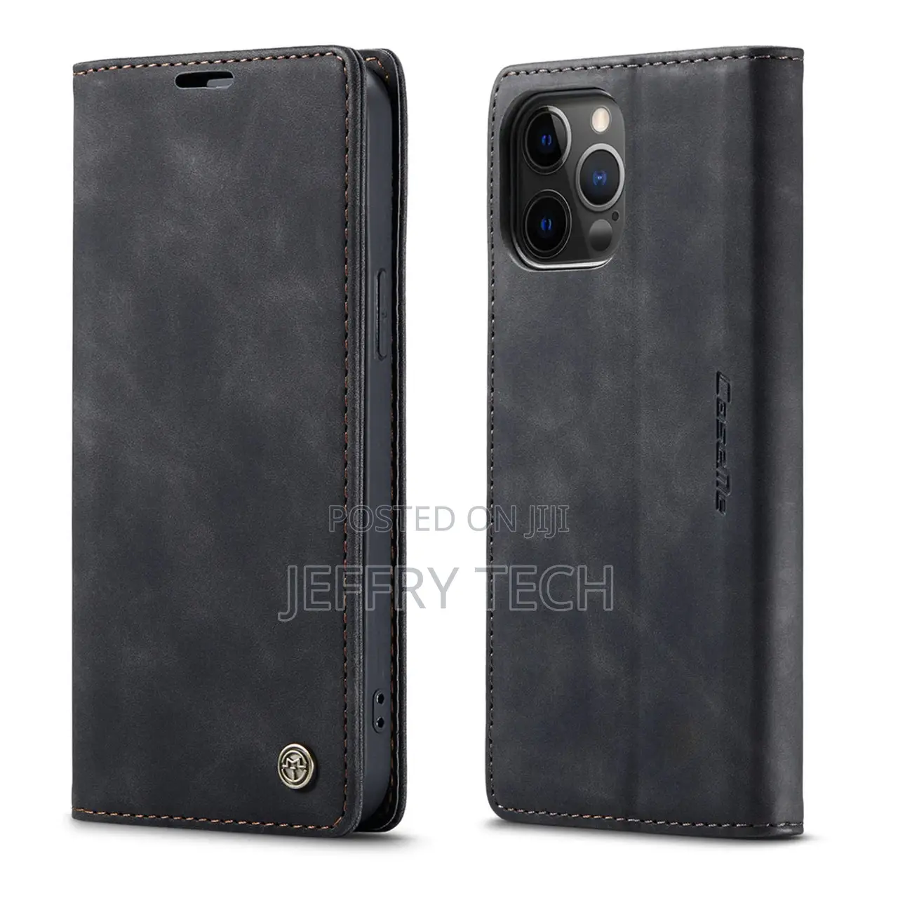 Black iPhone 12 Pro Max Genuine Caseme Compact Flip Wallet C