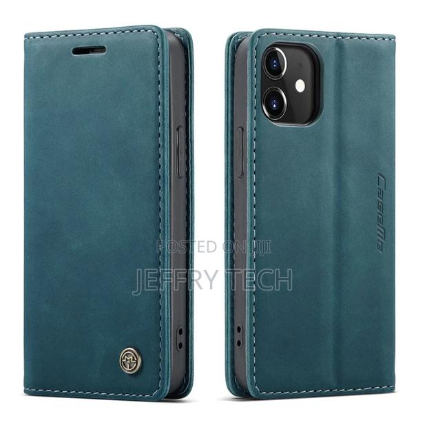 Blue iPhone 12 Pro Caseme Synthetic Leather Wallet Case - main view