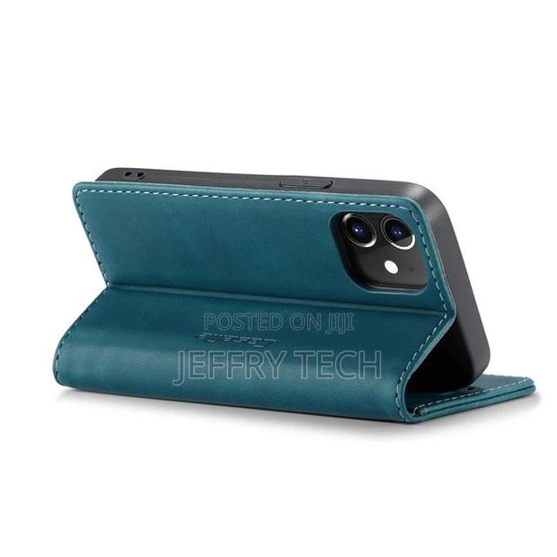 Blue iPhone 12 Pro Caseme Synthetic Leather Wallet Case - thumbnail 2