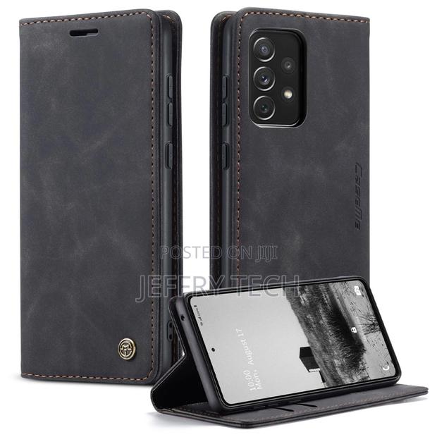 Black Galaxy A73 5G Caseme Slim Magnetic Classy Wallet Case - thumbnail 2