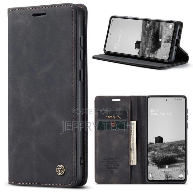 Black Galaxy A73 5G Caseme Slim Magnetic Classy Wallet Case - thumbnail 3