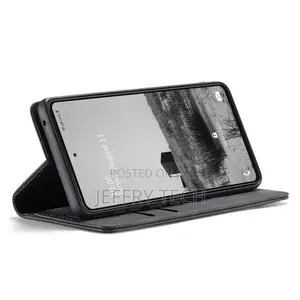 Black Galaxy A73 5G Caseme Slim Magnetic Classy Wallet Case